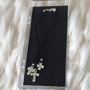 Silver and black necklace